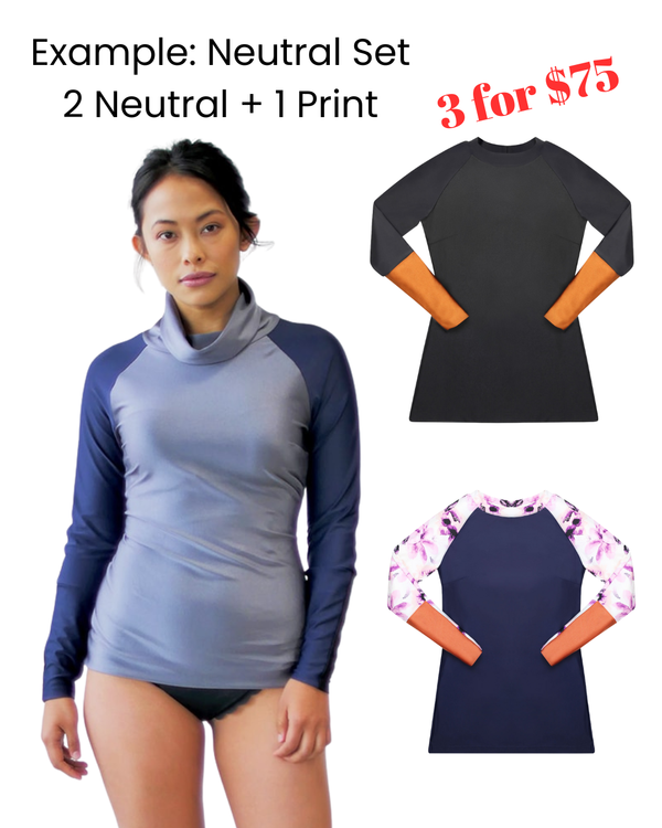 The Surf Set - 3 Rashguards for $75 Grab Bag - (Tropical or Neutral)